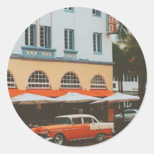 Ocean Drive, South Beach, Miami Classic Round Sticker