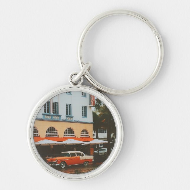 Ocean Drive, South Beach, Miami Key Ring (Front)