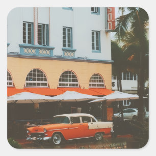 Ocean Drive, South Beach, Miami Square Sticker