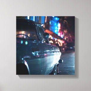Ocean Drive vintage car Canvas Print