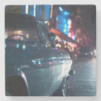 Ocean Drive vintage car Stone Coaster