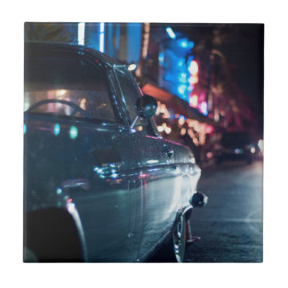 Ocean Drive vintage car Tile