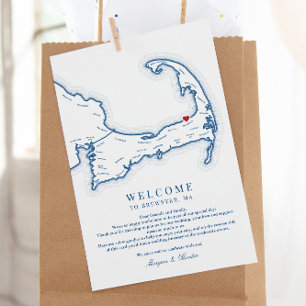 Ocean Edge Brewster MA Wedding Welcome Itinerary Thank You Card