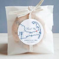 Ocean Edge Cape Cod Map Thank You Wedding Favour