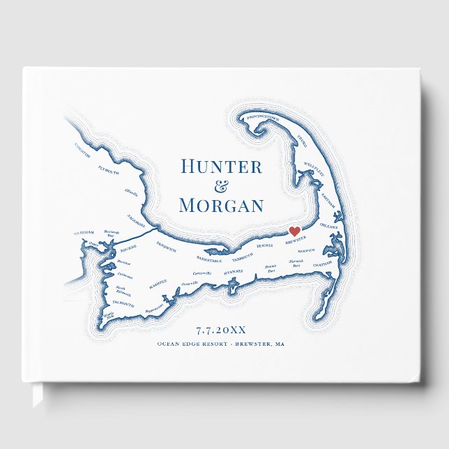 Ocean Edge Resort Cape Cod Elegant Wedding Guest Book (Front)