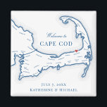 Ocean Edge Resort Destination Wedding Favour Magnet<br><div class="desc">Quick and Easy ordering! These Cape Cod map magnets make great Ocean Edge Resort wedding favours to include in your Brewster Cape Cod destination wedding welcome bags. Move the heart by clicking "Edit Using design tool" under "Personalise". Perfect for all the great wedding venues in on the Cape including the...</div>