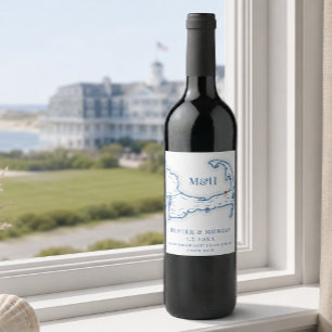 Ocean Edge Resort Wedding Cape Cod Map   Wine Label