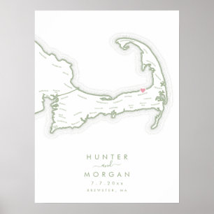 Ocean Edge Resort Wedding Sage Guest Book Poster