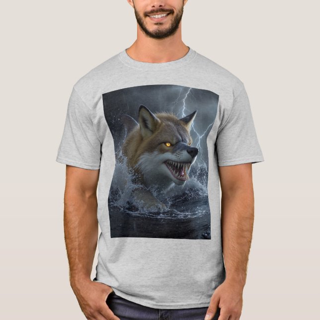 Ocean Ember Fox Shark | Mythical Sea Creature T-Shirt (Front)