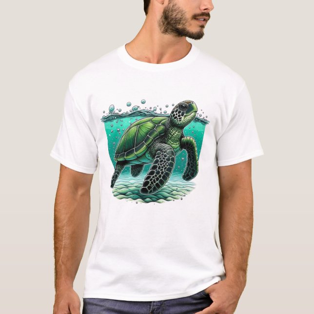 🌊 Ocean Explorer Sea Turtle 🐢 T-Shirt (Front)