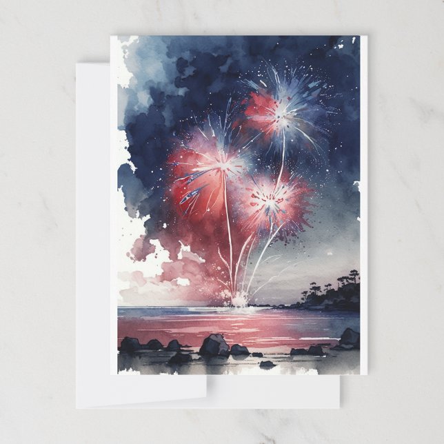 Ocean Fireworks Postcard (Creator Uploaded)