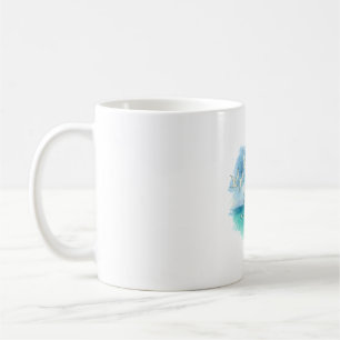 Ocean Flight - Watercolor Terns Over Turquoise Sea Coffee Mug
