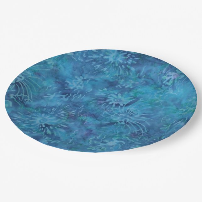 Ocean Floor Batik Paper Plate (Angled)