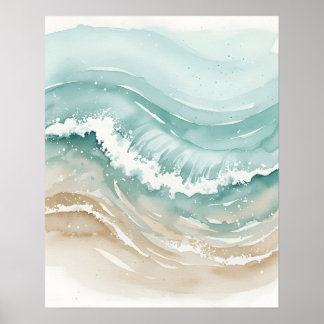 Ocean Flow Abstract Bathroom Wall Art