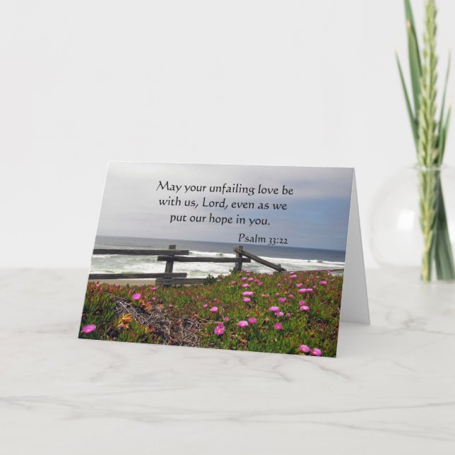 Ocean Flowers Unfailing Love Blank Greeting Card (Front)