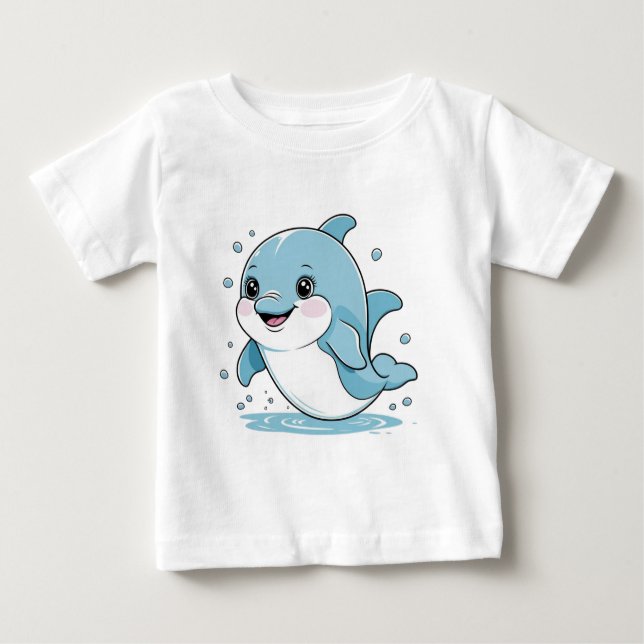 Ocean Friends Collection Cute Sea Creatures Pastel Baby T-Shirt (Front)