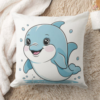 Ocean Friends Cute Sea Creatures Dolphin  Cushion