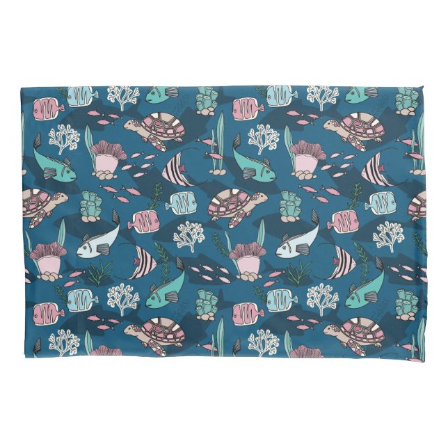 Ocean Friends kids pattern Pillowcase (Front)