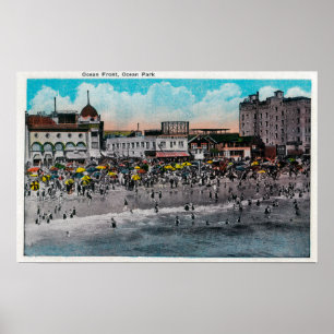 Ocean Front Swimming, Ocean Park Poster