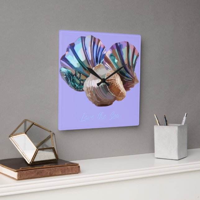 Ocean Gems Square Wall Clock (Office)
