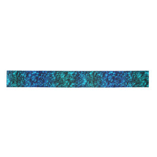 Ocean Glamour Blue and Green Glitter  Satin Ribbon