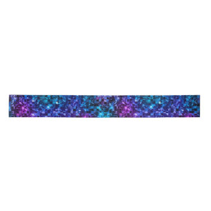 Ocean Glamour Blue and Pink Glitter Satin Ribbon