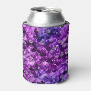 Ocean Glamour Colourful Fish Scales Pattern Can Cooler