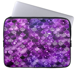 Ocean Glamour Colourful Fish Scales Pattern Laptop Sleeve
