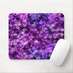 Ocean Glamour Colourful Fish Scales Pattern Mouse Pad