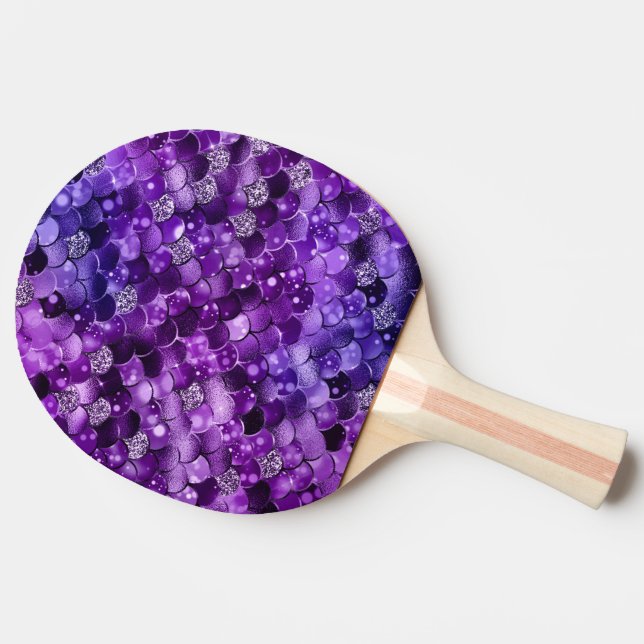 Ocean Glamour Colourful Fish Scales Pattern Ping Pong Paddle (Side)