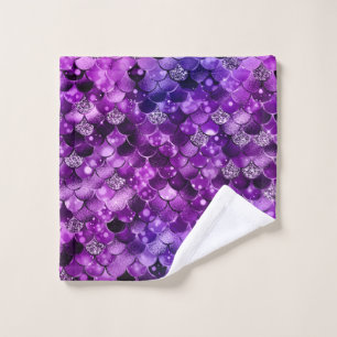 Ocean Glamour Colourful Fish Scales Pattern Wash Cloth