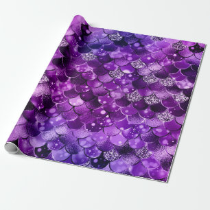 Ocean Glamour Colourful Fish Scales Pattern Wrapping Paper