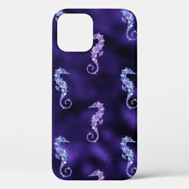 Ocean Glamour Colourful Sea Horse Pattern Case-Mate iPhone Case (Back)