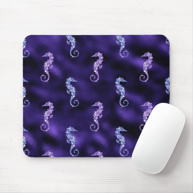 Ocean Glamour Colourful Sea Horse Pattern Mouse Pad (With Mouse)