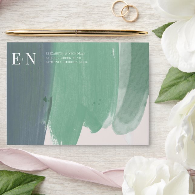 Ocean Glass | Pre-Addressed Photo Lined Envelope (Wedding)