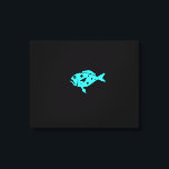 Ocean Glow_Aqua-on-Black Lonely Grouper Canvas Print<br><div class="desc">If you're feeling creative, you can change the size and position of grouper, or the background colour. Just click "Customise it" and let the fun begin! Using the design tool options above to your right it's easy to select an ideal "size" for your canvas wrap, then choose your "frame thickness,...</div>