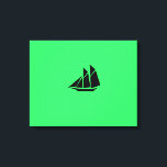Ocean Glow_Black-on-Green Clipper Ship Canvas Print<br><div class="desc">If you're feeling creative, you can change the size, position, colour, and even the number of Clipper ships, along with the background colour. Just click "Customise it, " and away you go!< Using the design tool options above to your right it's easy to select an ideal "size" for your canvas...</div>