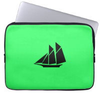Ocean Glow_Black-on-Green Clipper Ship