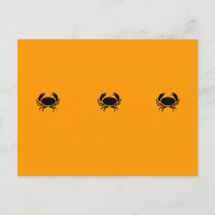 Ocean Glow_Black-on-Orange Crab Postcard