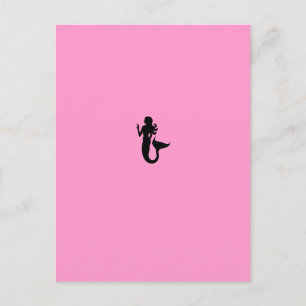 Ocean Glow_Black-on-Pink Mermaid Postcard