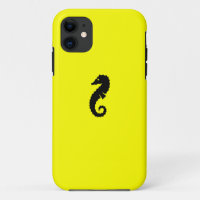 Ocean Glow_Black-on-Yellow Seahorse
