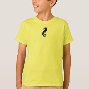Ocean Glow_Black-on-Yellow Seahorse T-Shirt
