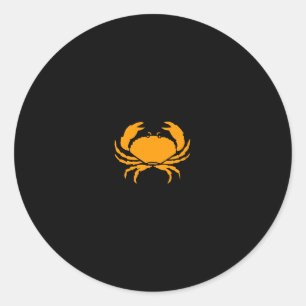 Ocean Glow_Orange Crab Classic Round Sticker