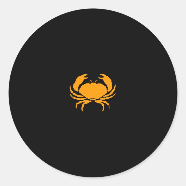 Ocean Glow_Orange Crab Classic Round Sticker (Front)