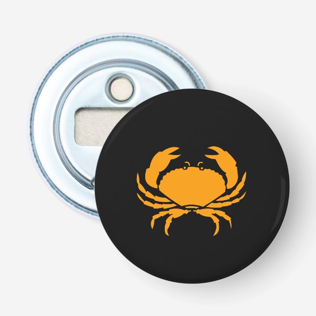 Ocean Glow_Orange on Black Crab Bottle Opener (Front)
