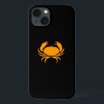 Ocean Glow_Orange on Black Crab iPhone 13 Case<br><div class="desc">Show off your crush on crustaceans with our Ocean Glow, maritime icons, orange-on-black Crab iPad Air protective cover case. Our tasty design is fully customisable. You can change the size, position, colour, and, if you're feeling really crabby, the number of crabs, along with the background colour. Just click "Customise it,...</div>