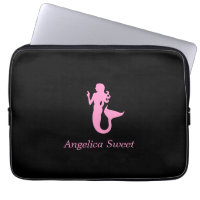 Ocean Glow_Pink-on-Black Mermaid_personalized