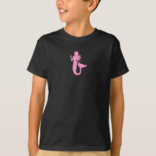 Ocean Glow_Pink-on-Black Mermaid T-Shirt