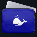 Ocean Glow_White-on-Blue Whale Laptop Sleeve<br><div class="desc">It's no fluke! If you're feeling creative,  you can change the size and position of whale,  or the background colour.  Just click "Customise it" and let the fun begin!</div>