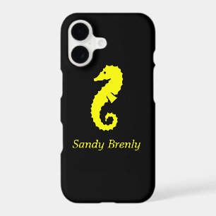 Ocean Glow_Yellow-on-Black Seahorse_personalized